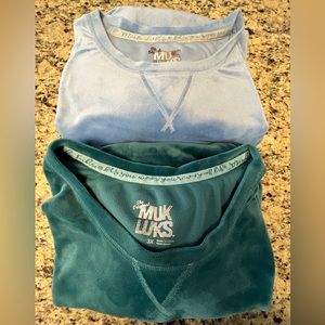 Women’s 3x Muk Luks velvet pajama tops (set of 2)
